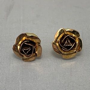 Golden Roses Stud Earrings